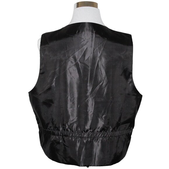 Pronto Uomo 2XL Black Gray Vest Waist Coat Striped Formal Wedding Prom 5 Button - Picture 2 of 12